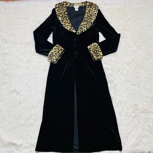 Y2K Charlotte Russe Faux Fur Trim Velvet Jacket Duster